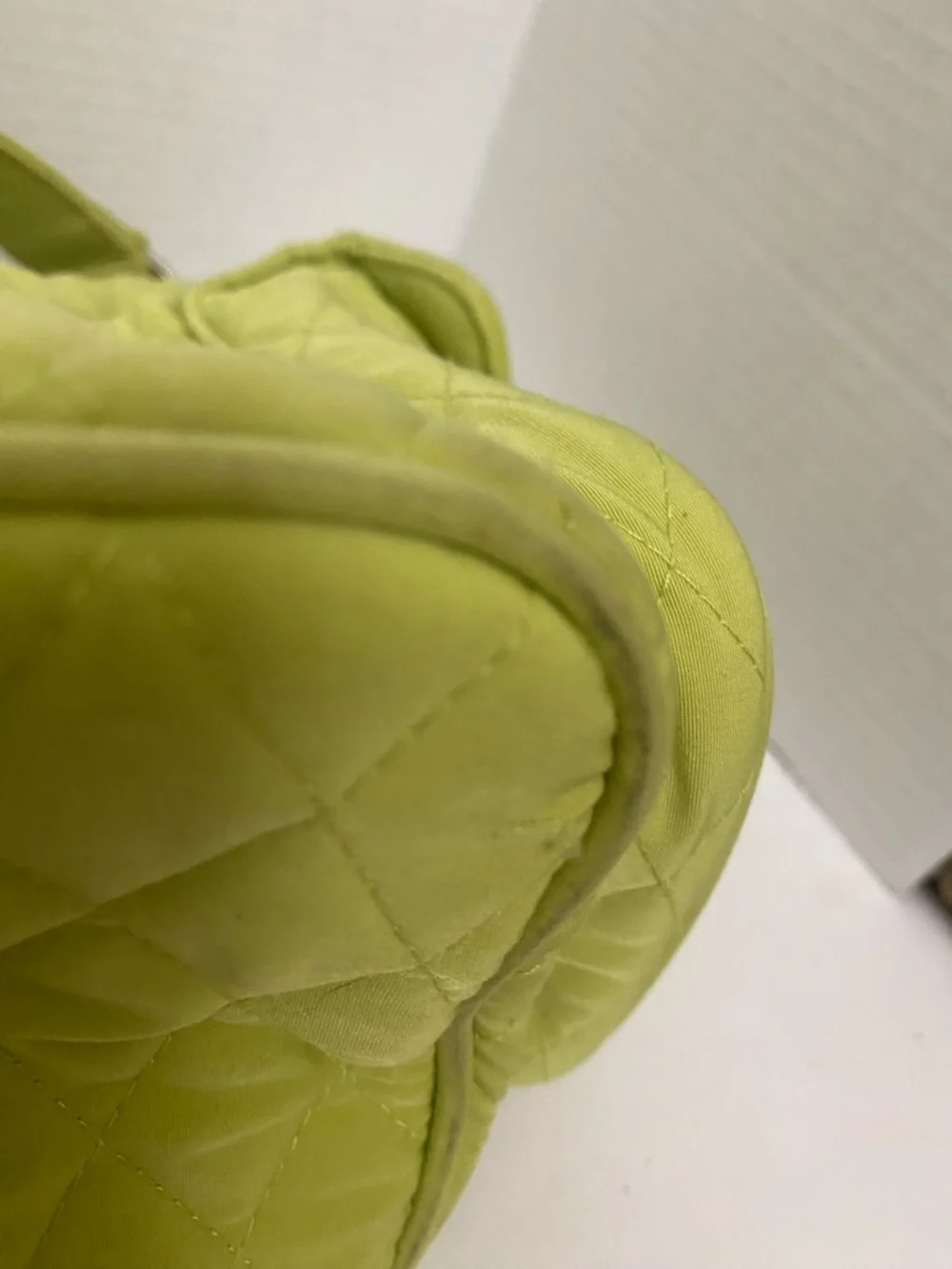 Vera Bradley Quilted Lime Green Satchel Shoulder Bag Retired
